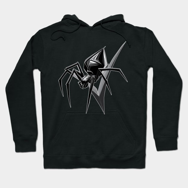 Spooky Black Spider Hoodie by TomFrontierArt